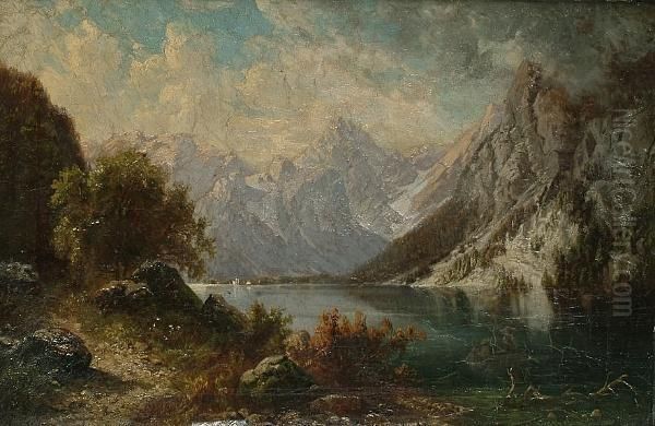 An Alpine Landscape by Otto Sommer