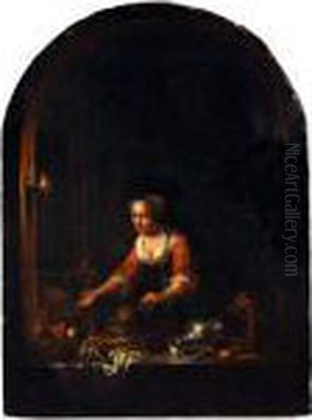 La Cuciniera Oil Painting - Dominicus van Tol