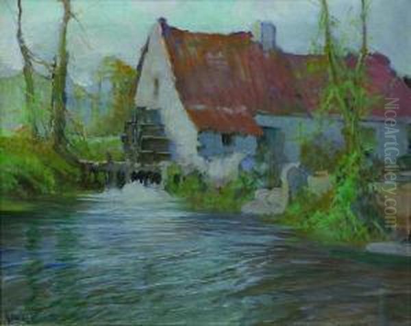 The Old Water Wheel by George Ames Aldrich