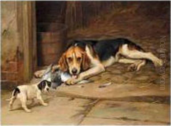 Playmates Oil Painting - Wright Barker