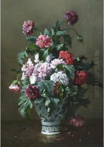 Vase Of Peonies Oil Painting - Eugene Claude