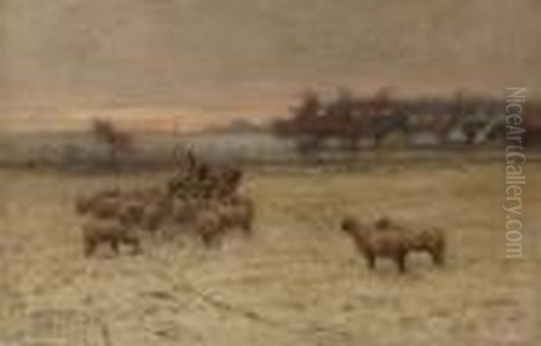 Winter Feed Oil Painting - Tomson Laing