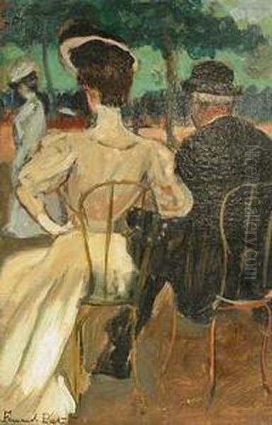 Pareja En El Parque. Oil Painting - Fernand Piet