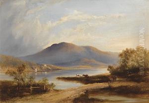 View Of Mount Wellington From Risdon Oil Painting - William Charles Piguenit