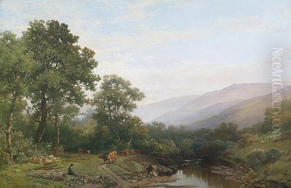 A View Towards Dartmoor Oil Painting - William Williams