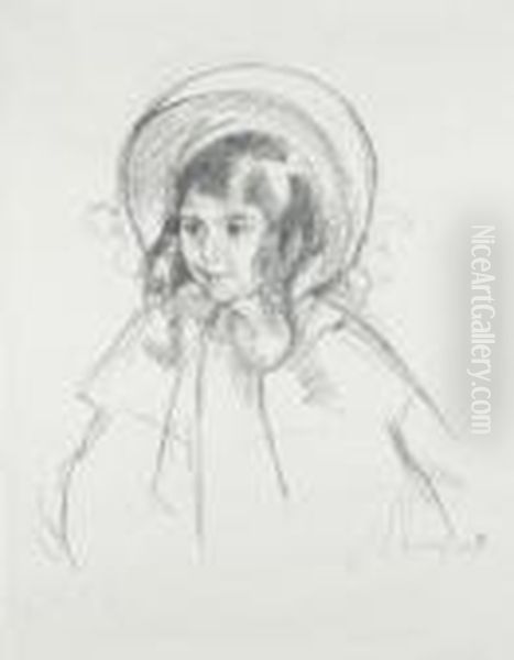 Sarah Wearing Herbonnet And Coat Oil Painting - Mary Cassatt