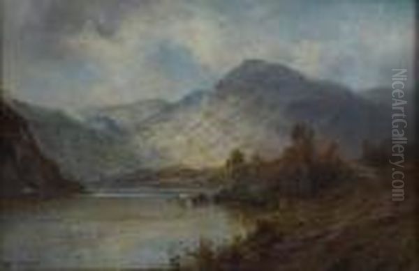 The Heads Of Loch Lomond Oil Painting - Alfred de Breanski