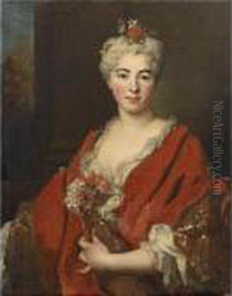 Portrait Of Marguerite Elisabeth De Largillierre (1701-1756), The Artist's Daughter Oil Painting - Nicolas de Largillierre