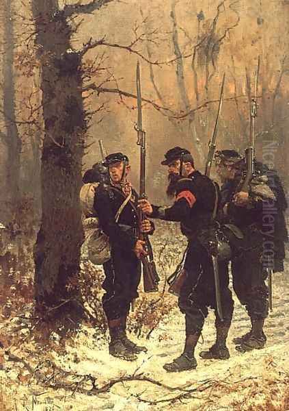 The Post of Danger Oil Painting - Alphonse de Neuville