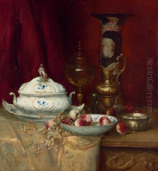 Still Life With Elegant Objects Oil Painting - Antoine Vollon