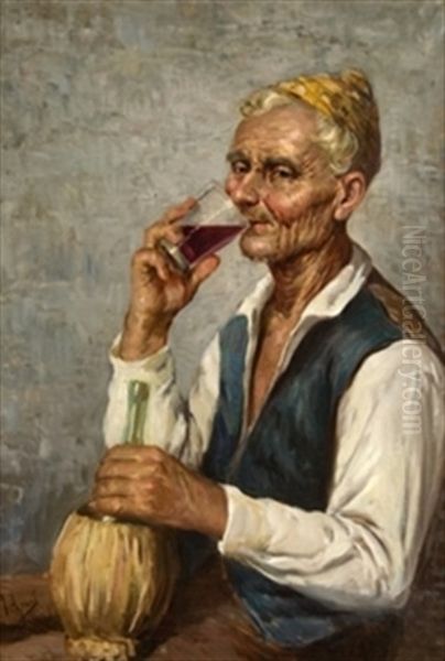 El Vaso De Vino Oil Painting - Joaquin Agrasot y Juan