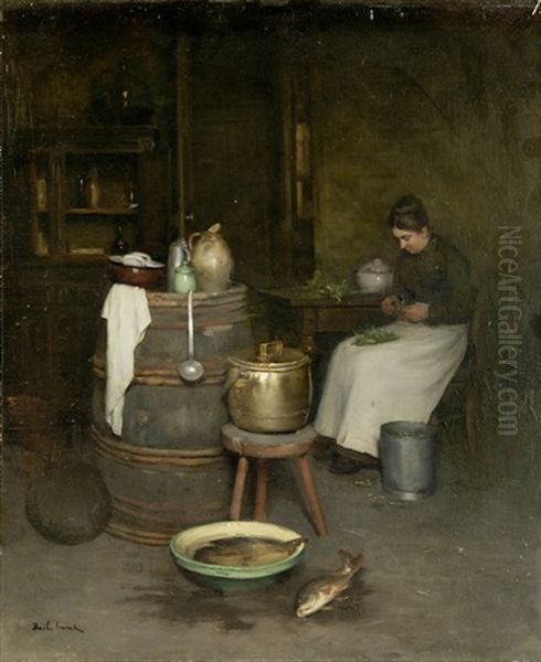 Kucheninterieur Mit Magd Oil Painting - Franck Antoine Bail