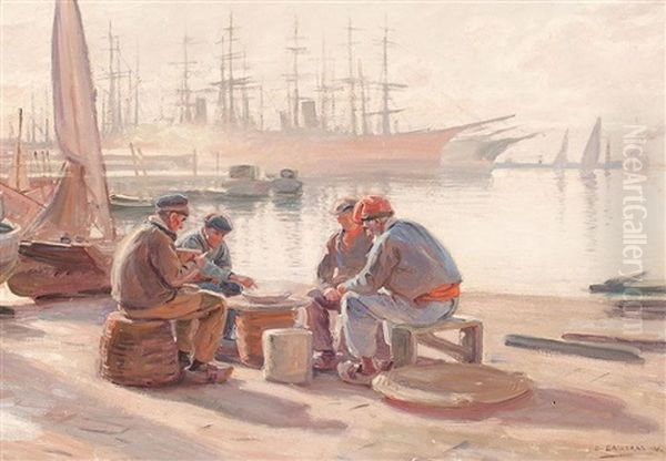 Pescadores Oil Painting - Dionisio Baixeras y Verdaguer