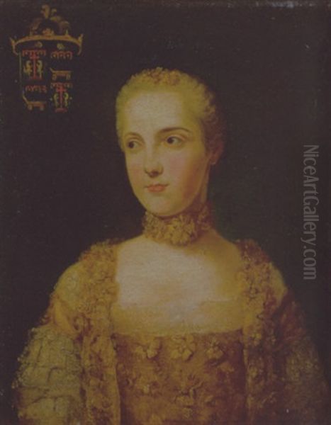 Ritratto Di Isabella Di Borbone In Abito A Trine Oil Painting - Giuseppe Baldrighi