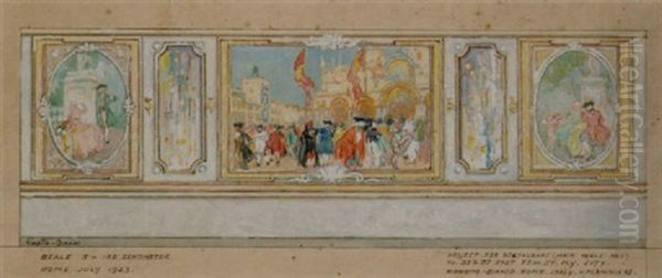 Il Carnevale Di Venezia Oil Painting - Pietro Bianco Bortoluzzi