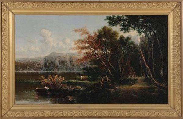 Lake Of Nemi, Near Rome Oil Painting - George Loring Brown