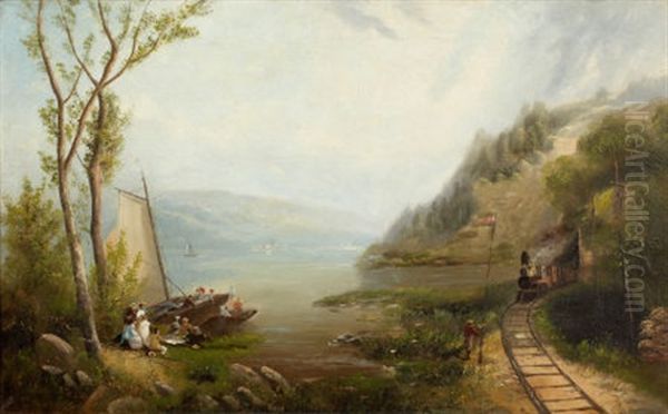 The Hudson At Bear Mountain Oil Painting - George Loring Brown