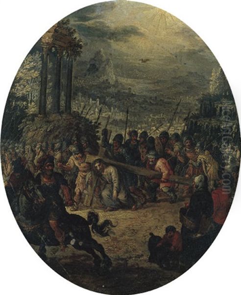 Christ On The Road To Calvary Oil Painting - Jan Brueghel the Elder