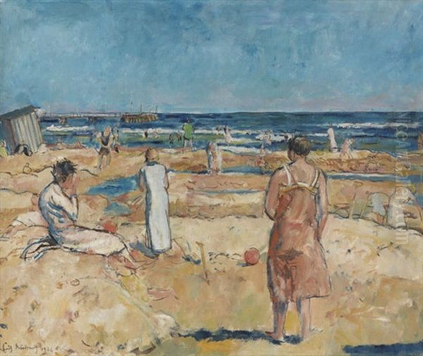 Strand Bei Heringsdorf Nach Hochwasser Oil Painting - Erich Buettner