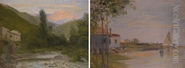 Paesaggio Oil Painting - Arturo Chelini