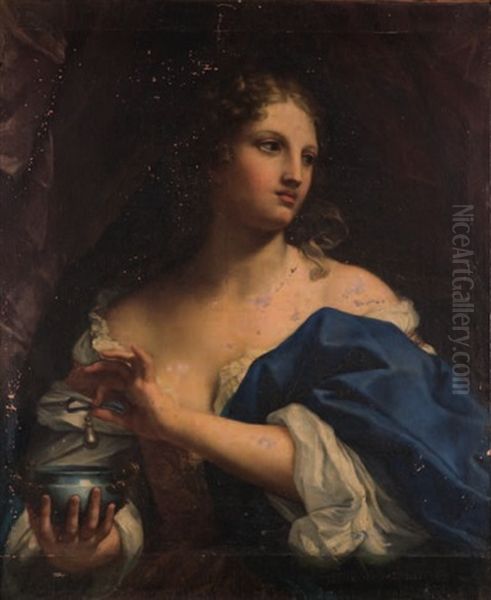 Cleopatra Scioglie Una Perlain Una Coppa Di Vino Oil Painting - Giuseppe Bartolomeo Chiari