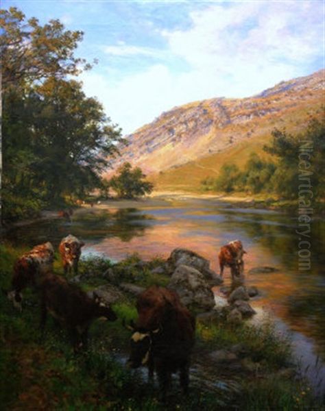 In The River Bed, Upper Wye Oil Painting - Henry William Banks Davis