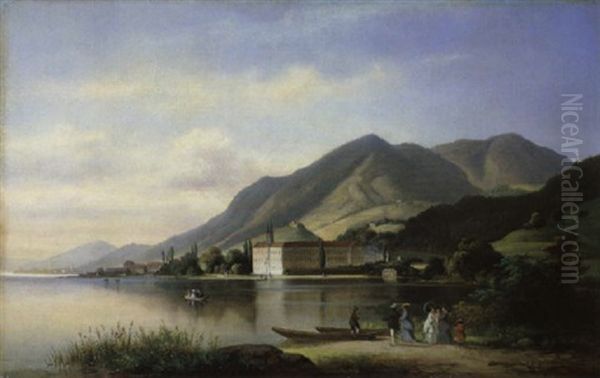 Blick Auf Schloss Tegernsee Oil Painting - Anton Doll