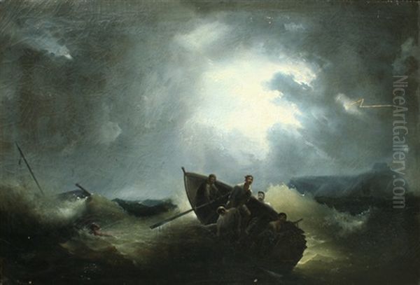 Stormy Seas Oil Painting - Salvatore Fergola