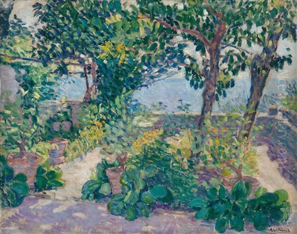 Terrace In Fiesole Oil Painting - Alfred William (Willy) Finch