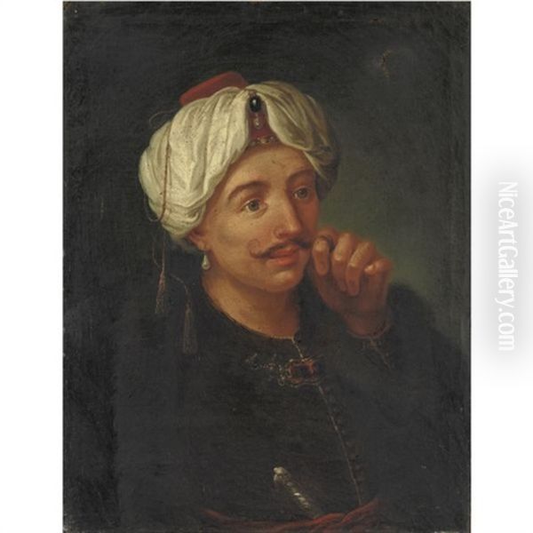 Ritratto In Veste Di Orientale Oil Painting - Francesco Salvator Fontebasso