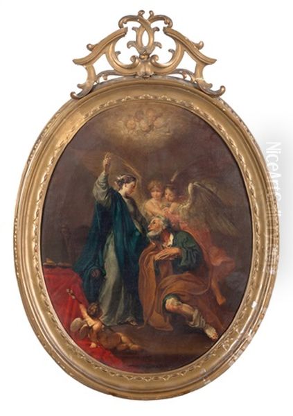 La Vergine Maria Spiega A San Giuseppe L'apparizione Dell'angelo Oil Painting - Ubaldo Gandolfi