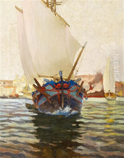 Segler Vor Venedig Oil Painting - Konstantin Ivanovich Gorbatov