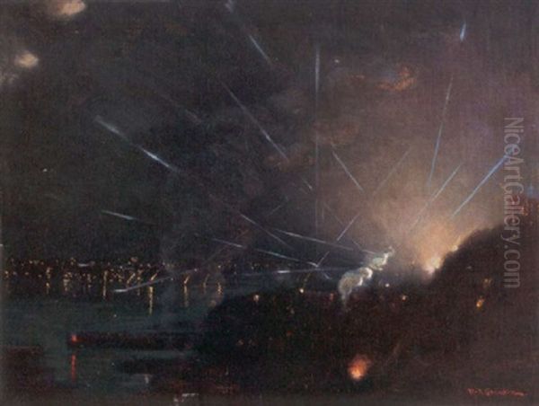 Search Lights On The Hudson (no.17) by Robert Alexander Graham