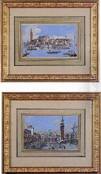 Veduta Di San Giorgio Di Alga Oil Painting - Giacomo Guardi