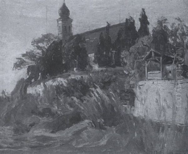 Kirche Mit Friedhof In Pillnitz Oil Painting - Johannes Haensch