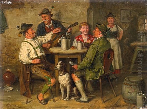 Wirtshausmusikanten Oil Painting - Johann Adalbert Heine