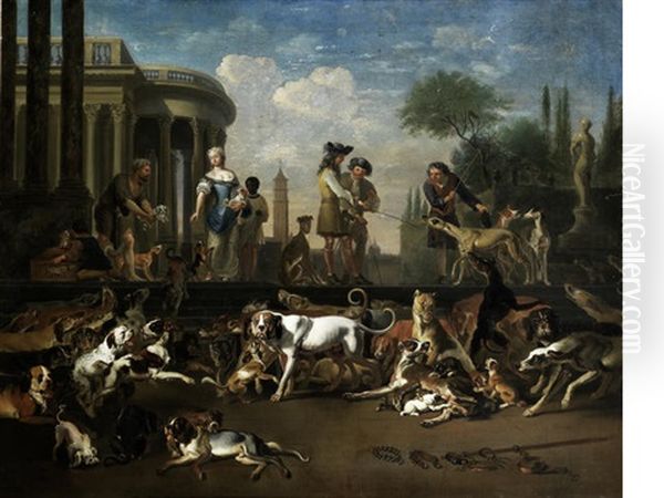 Amsterdam Dog Market Oil Painting - Abraham Danielsz Hondius