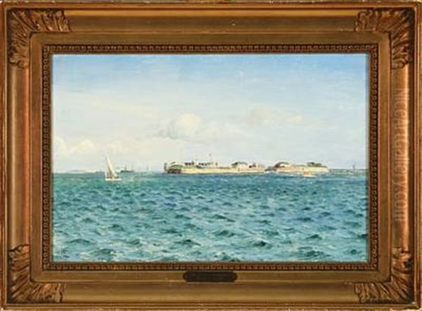 View Of Trekroner Off The Coast Of Copenhagen Oil Painting - Holger Luebbers