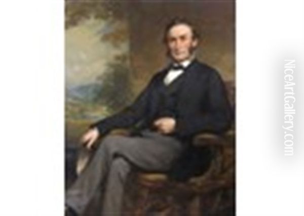 Portrait Of David Jeffrey, Full Length, Oil Painting - Daniel Macnee