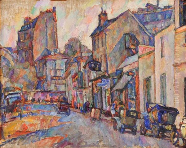 Old Street Scene Oil Painting - Abram Anshelevich Manevich