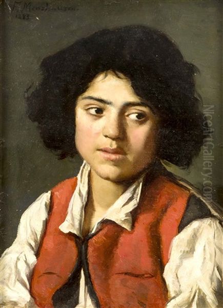 Portrait Eines Italienischen Jungen Oil Painting - Frieda Menshausen-Labriola