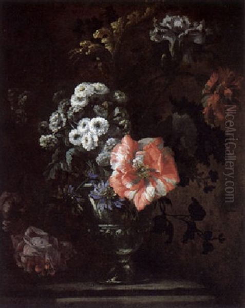 Blumenstraus In Einer Prunkvase Oil Painting - Jean-Baptiste Monnoyer