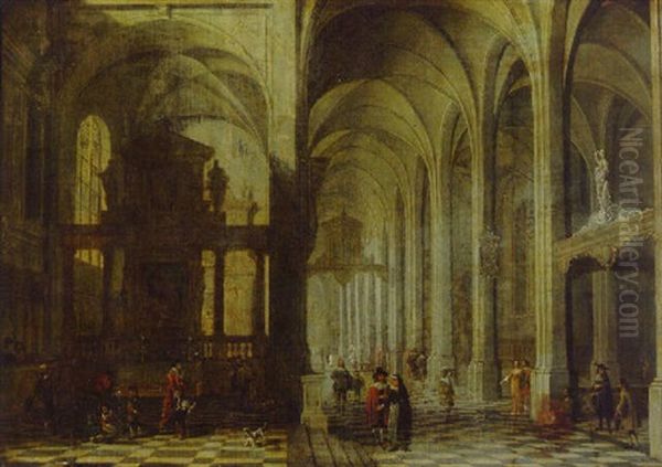 The Interior Of A Gothic Church Oil Painting - Peeter Neeffs the Elder