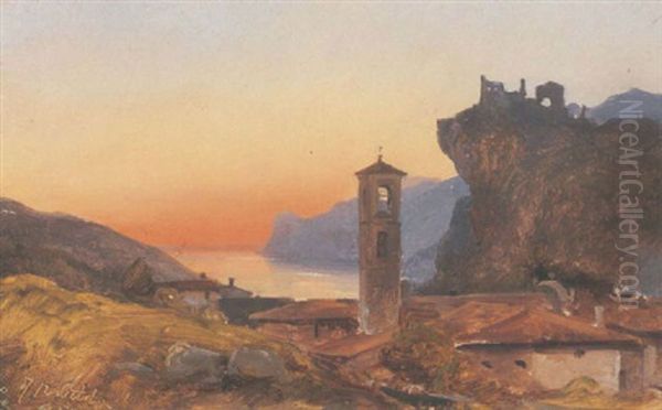 A View Of Nago At Sunset by Vilhelm Peter Carl Petersen