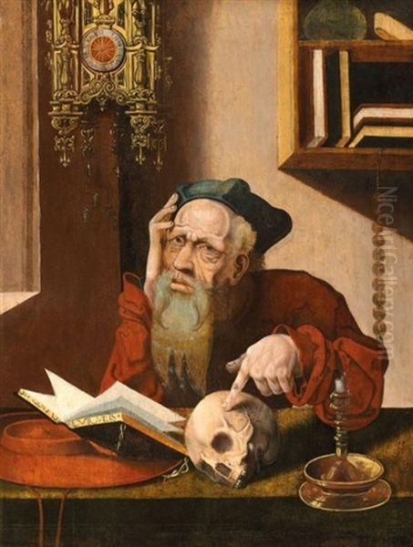 Saint Jerome Dans Son Cabinet Oil Painting - Marinus van Reymerswaele