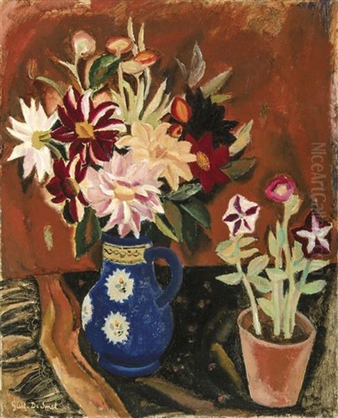 Blue Vase With Flowers by Gustave De Smet