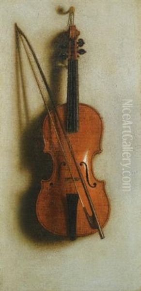 Portrait Of A Violin Oil Painting - John van der Vaart