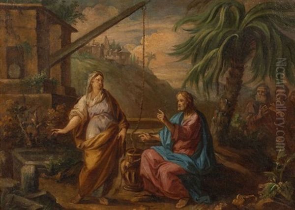 Le Christ Et La Samaritaine Au Puits Oil Painting - Bernard Joseph Wamps