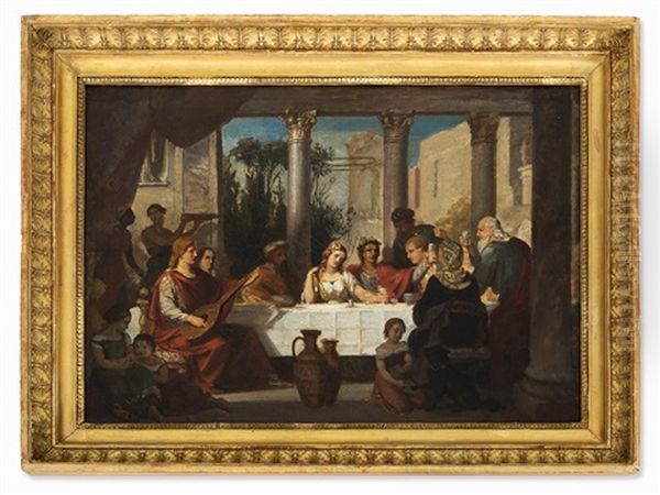 Wedding Feast Oil Painting - Adolph Friedrich Georg Wichmann