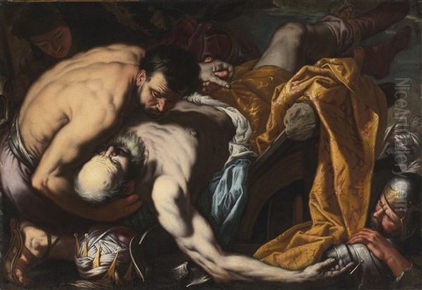 The Death Of King Josiah Oil Painting - Antonio Zanchi